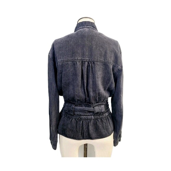 Dear‎ John Austin Cambray Jacket XS Charcoal Gray Full Zip Belted Military - Picture 5 of 10